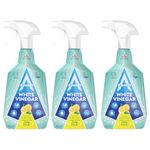 Astonish Multipurpose Cleaning Spray with White Vinegar, Powerful Cleaning for Surfaces, Zesty Lemon Scent, 3 x 750ml