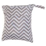 UEETEK Infant Baby Diaper Bag Resuable Nappy Bag Wet Dry Baby Diaper Pouch with Dual Zipper Grey