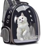 The Pets Company Transparent Capsule Breathable Airline-Approved, Ventilate Carrier Backpack for Travel, Hiking and Outdoor for Cats & Kittens - Black