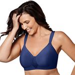 PLAYTEX Women's Wireless, Secrets Perfectly Smooth Wirefree Bra, Full Coverage, Us4707, Opaque, in The Navy, 40B