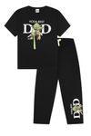 Star Wars Yoda Best Dad Mens Long Pyjama Set (Large) Black