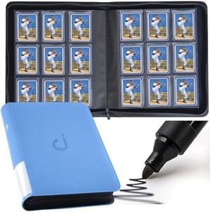 Top Loader Binder, Holds 288 Top Loaders - 9-Pocket Toploader Binder for 3" x 4" Rigid Card Holders for Trading Cards or Sports Cards, Model A - Sky Blue
