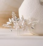 SWEETV Wedding Hair Comb Clip Bridal Crystal Wedding Hair Accessories for Brides and Bridesmaid, Silver