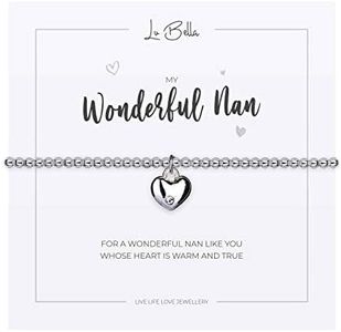 Special Nana Bracelet - Personalised Jewellery Presents - Nanny Gifts From Grandchildren For Birthday - Stretchy Silver String Bracelet For Women with Charm and Gift Bag by Lu Bella, One Size, Metal