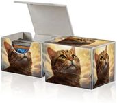 ACWDMKH for MTG Commander Deck Box,Card Deck Box for Trading Card Yugioh MTG Cards,Fits 100 Double Sleeved Cards,PU Leather Strong Magnet Card Deck Case for Magic Commander TCG CCG,Cute Cat