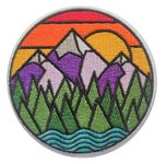 PatchClub Mountain and River Adventure Outdoor Patch - Colorful Embroidered Cool Iron On/Sew On Patches (Mountain)