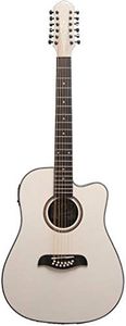 Oscar Schmidt OD312CEWH 12-Strings Acoustic Electric Guitar with Barcus Berry EQ4T Preamp System - White