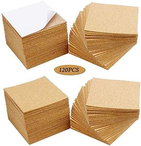 120Pcs Self Adhesive Cork Squares, MOTASOM 4 x 4 Inch Strong Cork Adhesive Sheets, Reusable Cork Board Cork Backing Sheets, Mini Wall Cork Tiles Mat for Coasters and DIY Crafts