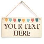 Personalised Your Text Here Sign - Crafty Bunting Design - Custom Door Plaque Your Own Wording