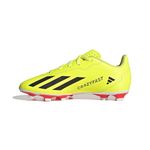 adidas Soccer X Crazyfast Club Flexible Ground (Little Kid/Big Kid), Team Solar Yellow/Black/White, 6 Big Kid