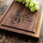 Straga Handmade Cheeseboard Personalized Artistic Swirl Design #206-Wedding & Anniversary Gift for Couples-Housewarming & New Home Closing Present- Appreciation-Award-Gift for Parents-Wife-Husband