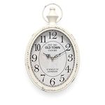 Menterry Small Retro Oval Wall Clock, Antique Old Design, White Vintage Style, Battery Operated Silent Decor Wall Clocks for Kitchen,Bedroom,Farmhouse,Bathroom (11.2" H x 6.7" W)