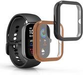 kwmobile Case Compatible with Huami Amazfit GTS 4 Mini Case - 2X TPU Silicone Fitness Tracker Cover - Black/Rose Gold