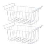 Freezer Wire Storage Basket, Metal 2Pcs Rustproof Hanging Freezer Wire Storage Organizer for Shelves (L 44.5cm X W 24.5cm X H 20cm)