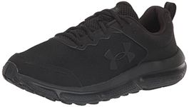 UNDER ARMOUR Women's Charged Assert 10 Running Shoe, (002) Black/Black/Black, 8