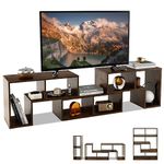 CASART TV Stand for TVs up to 65”, Free Combination Media Entertainment Center 3PCS DIY Wooden TV Console Table, Modern TV Cabinet Home Office Storage Shelf Unit for Living Room Bedroom (Rustic Brown)