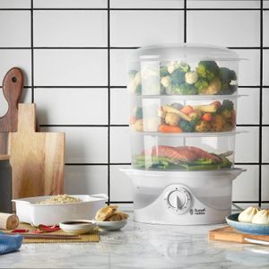 Russell Hobbs 3-Tier Food Steamer 9L – Stainless Steel Vegetable Cooker