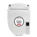 Alpha Bidet JX2 Elongated Bidet Toilet Seat, White, Endless Warm Water, *New* Bowl Mist, LED Light, Quiet Operation, Wireless Remote, Stainless Steel Nozzle, Sittable Lid, 3 Year Warranty