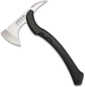 HONSHU Karito Tomahawk Axe and Sheath - 7Cr13 Stainless Steel Head, Textured Injection-Molded Nylon Handle, Premium Black Leather Sheath – Innovative Take on a Traditional Axe - 15 1/8” Overall