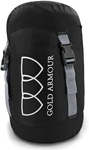 Gold Armour Nylon Compression Stuff Sack, 10L/17L/27L/40L Ultralight Sleeping Bag Compression Sack Great - Space Saving Gear for Camping, Hiking, Backpacking (Black, Medium)