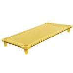 Acrimet Nap Cot for Kids, Portable Toddler Child Bed, Stackable, 52" L (Stainless Steel Tubes) (Yellow Breathable Mesh Fabric - Yellow Feet) (1 Pack)