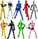 Dumwick Titan13 Action Figure, Lucky Robot 13 Action Figure,3D Printed Multi-Jointed Movable Action Figures,Dummy Robot 13 Figure Creative Gifts for Kids Adults (9pcs)