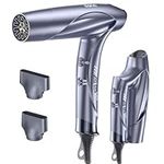 Brushless Motor Ionic Hair Dryer, Light-weight Travel Folding Blow Dryer, Llano Professional Salon Fast Drying Hairdryer with Hair Care Ions, 100time/S Heat Sensor Hair Anti-scald, Hot&Cold Cycles