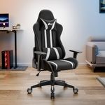 Green Soul Beast Racing Edition Ergonomic Gaming Chair with Premium Fabric & PU Leather, Adjustable Neck & Lumbar Pillow, 3D Adjustable Armrests & Strong Nylon Base (Black & White)