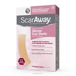 Scaraway C-Section Scar Treatment Strips, Silicone Adhesive Soft Fabric 4-Sheets (7 X 1.5 Inch)