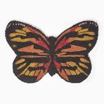 HOMESCAPES Orange Butterfly Door Mat Coir Anti-Slip Doormat for Indoor and Outdoor Use W 60 x H 40 cm