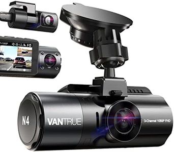 VANTRUE N4 3 Channel Dash Cam, 4K+1080P Dual Channel, 1440P+1080P+1080P Front Inside Rear Three Way Triple Car Dash Camera, IR Night Vision, Capacitor, 24 Hours Parking Mode, Support 256GB Max