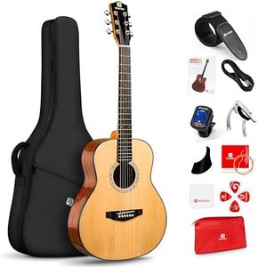 Vangoa 3/4 Steel-String Acoustic Guitar, 36 Inch Acustica Guitarra Starter Bundle with Gig Bag Tuner Capo for Beginner Adult Teen, Natural