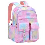 Cute Coloful Casual Daypack for Girls,Teens Elementary School Backpack,Primary Book Bags forTeens Gradient pink-S