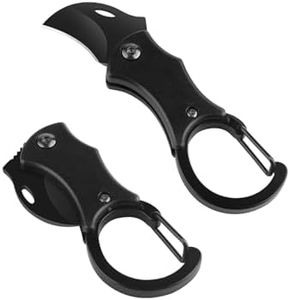 2PCS Carabiner Utility Knife, Cool Pocket Multitool, Mini Keychain Knife with Stainless Steel Blade, Carabiner Small Box Cutter, Survival Gear Folding Gadgets for Camping Hiking