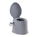 CMY Lightweight and Portable 5L Camping Toilet with Seat, Lid, Handles and Roll Holder – 3 Colours- Compact Waste for Indoor and Outdoor Loo Caravan Picnic and Festivals (Grey)