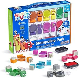 Learning Resources Set de actividades del Parque de Stampolines, colores de los Numberblocks, tintas lavables, manualidades, 3+ años de edad, regalos para niños de