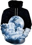 Hgvoetty Unisex 3D Novelty Hoodies for Men Women Cool Graphic Pullover Sweatshirts with Pockets, Yq-black, XX-Large