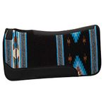 Weaver Leather 35-1677-S8 Contoured Single Weave Wool Blend Felt Saddle Pad, Black/Blue, 31" L x 32" W