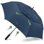 ZOMAKE Umbrella Windproof Strong M - Golf Umbrella 51 Inch Double Canopy - Extra Large Golf Umbrella Windproof Strong for Men and Women(Sapphire Blue)