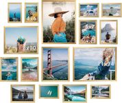 Nivasam 16 Pack Large Picture Frames Collage Wall Decor, Gallery Wall/Table Frame Set for Wall Mounting or Tabletop Display, Multi Sizes Including 11x14, 8x10, 5x7, 4x6 Family Photo Frames (Gold.)