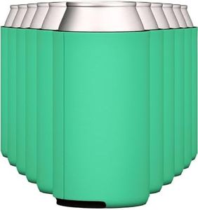 TahoeBay Slim Can Cooler Sleeves (12-Pack) Skinny Tall Cans 12 Oz Bulk Thin Seltzer Fit Sublimation Blanks for Vinyl Plain Blank Foam Beer Bottles Black White Assorted Solid Set (Emerald)
