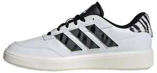 adidas Women's COURTBLOCK Non-Football Low Shoes, FOOTWEAR WHITE/GREY SIX/CARBON BLACK, 7 UK