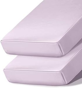 Ersmak 2 Pack Satin Crib Sheets for Baby, Silky Comfy Breathable Crib Sheets for Standard Crib and Toddler Mattresses (Lavender, 28 x 52 x 9 in)