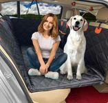 Dufominc Dog Car Seat Cover for Back Seat Hard Bottom - Waterproof Dog Car Hammock Backseat Cover Extender for Dogs Non Inflatable Car Travel Bed Mattress for Car SUV Truck Camping Roadtrip - Black