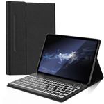 Case with Keyboard for Samsung Galaxy Tab S9 11 Inch 2023 - Backlit Detachable Bluetooth Keyboard, Folio Case with S Pen Holder, for Model (SM-X710/X716B/X718U) - Black