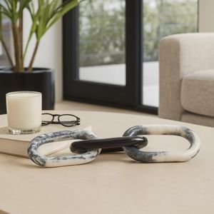 NESS AND JORD 21" Desta Black Resin Link Chain