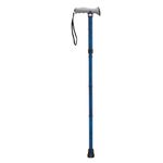 Drive Medical Mobility Aid Adjustable Lightweight Folding Cane with Gel Hand Grip, Blue Crackle