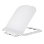 KrissKross Square Toilet Seat Slow Close - Rectangle Shaped in White - Toilet Seat for Bathroom - High Gloss Finish, Comfort Seating - Easy Hygiene Maintenance - Seat Closes Quietly without Slamming