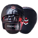 Revgear Premier Boxing MMA Punching Mitts | Ideal to Start Building Your Martial Arts Skills for Men and Women | Anatomically Curved | Disperses Impact and Increases Protection (Red/Black)