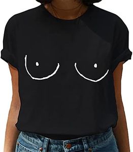 BLACKMYTH Women's Cute Graphic T Shirts Funny Tops Short Sleeve Tees Black XX-Large